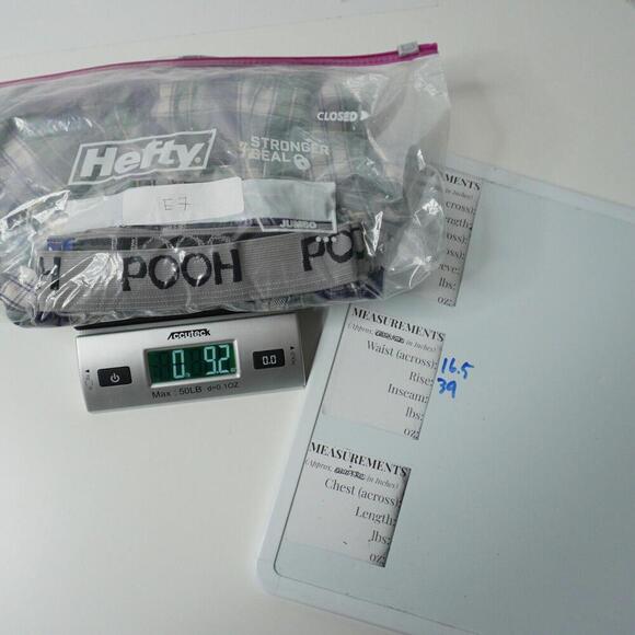 Vintage 90s Tigger Pooh Plaid Pajama Pants VTG 33" Waist M/L Blue Green Disney - Picture 5 of 5